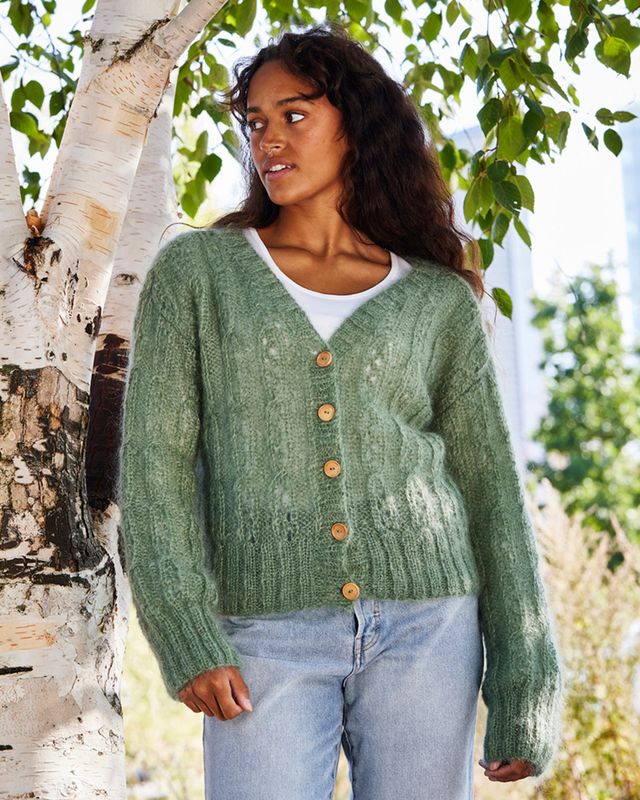 Cardigan med hullmønster