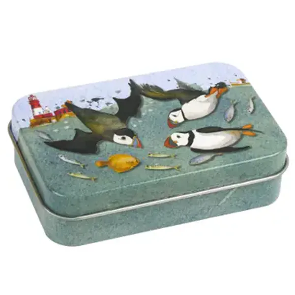 Hovedbilde Tinnboks rektangulær - Diving Puffins